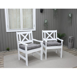Malmo 2 krēsli, balti ar pelēkiem matračiem