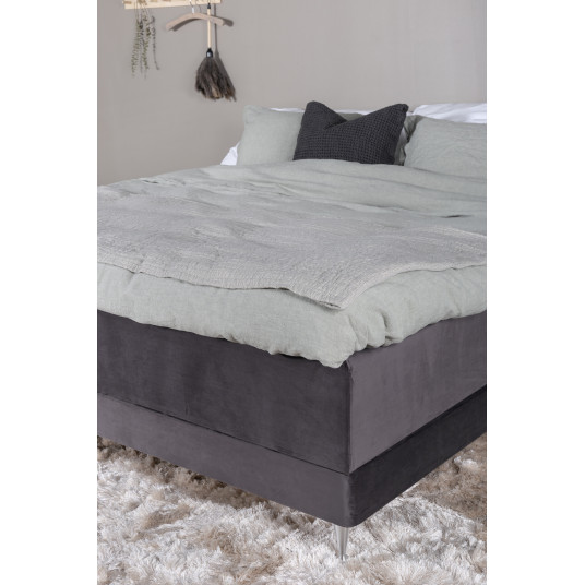 Kontinentālā regulējama gulta Vansbro 180x200 cm, Tumši pelēka