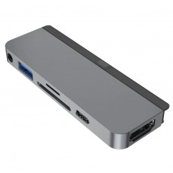 Hyper HyperDrive USB-C 6 in-1 Form-Fit Hub — pelēks — paredzēts USB-C iPad