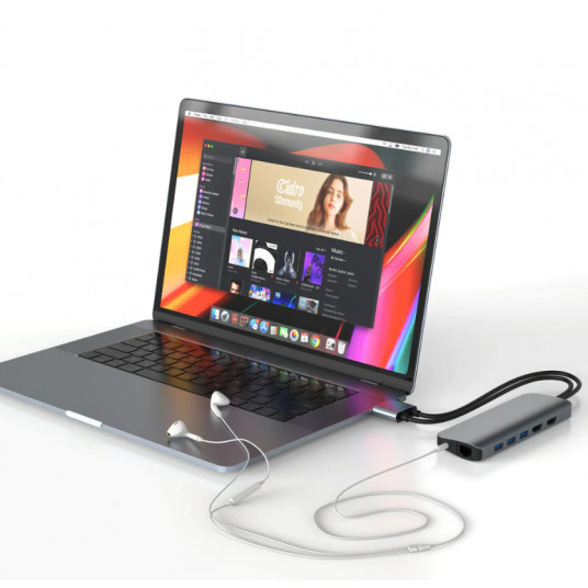Hyper HyperDrive Dual USB-C 10-in-2 Dual 4K Hub — Space Grey — Intel un M1/M2 Pro/Max MB Pro
