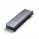 Ar Hyper HyperDrive Dual USB-C TB saderīgs 7-in-2 centrmezgls ar univ. USB-C ext adapteris - Space Grey - visiem Apple MB