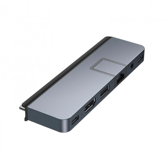 Ar Hyper HyperDrive Dual USB-C TB saderīgs 7-in-2 centrmezgls ar univ. USB-C ext adapteris - Space Grey - visiem Apple MB
