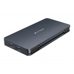 Hyper HyperDrive Universal Silicon Motion USB-C 10-in1 Dual HDMI dokstacija — pelēka — tikai B2B