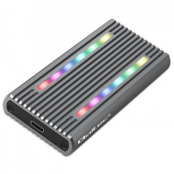 Qoltec 52272 Disk M.2 SSD korpuss | SATA | NVMe | RGB LED | USB-C | 4 TB