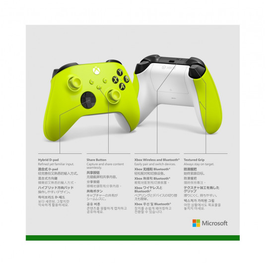 Microsoft Xbox bezvadu kontrolieris Green Mint Bluetooth kursorsviras analogais / digitālais Xbox, Xbox One, Xbox Series S