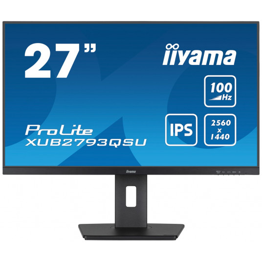 "68,6 cm/27" (2560x1440) Iiyama Prolite XUB2793QSU-B6 16:9 QHD IPS 100Hz 1ms HDMI DP USB LS Pivot VESA Black"
