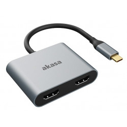 Akasa USB-C uz Dual HDMI MST adapteris — 4K@60Hz, 4K@30Hz duāls