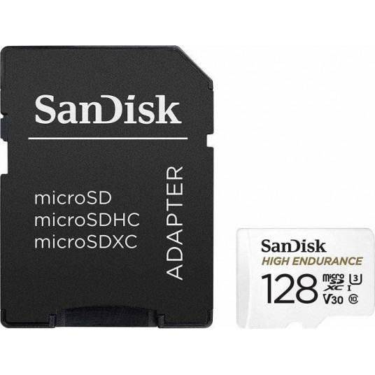 SanDisk High Endurance microSDXC 128GB V30 + adaptera atmiņas karte