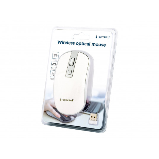 Gembird | Bezvadu optiskā pele | MUSW-4B-05 | Optiskā pele USB | Balts