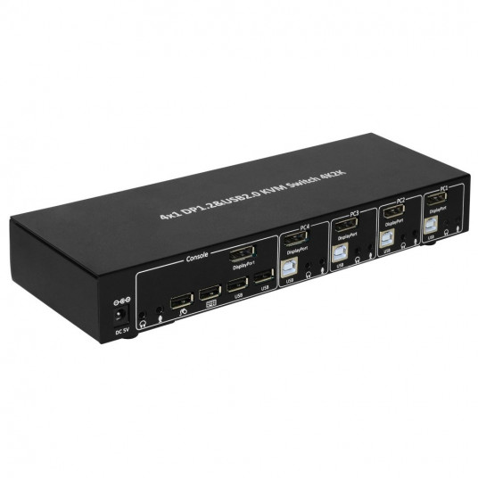 Techly 101935 Switch KVM 4/1 DisplayPort/USB 4K 30Hz, centrmezgls USB