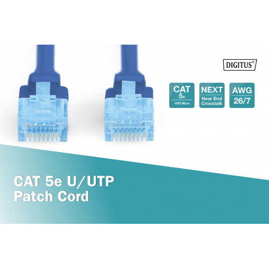 Digitus Patch Cord CAT 5e U-UTP, PVC AWG 26/7, 0,5 m