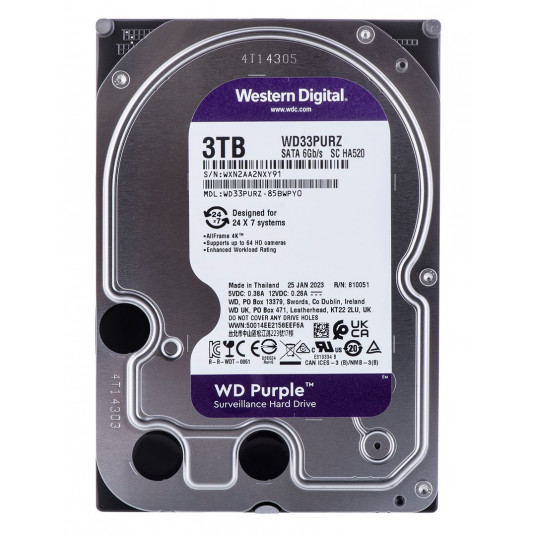Western Digital Blue Purple 3,5 collu 3 TB Serial ATA III