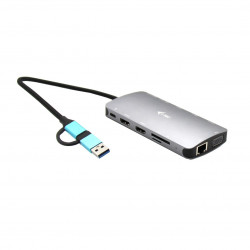 i-tec USB 3.0/USB-C/Thunderbolt 3x displejs, metāla nanodoka LAN + PD 100 W