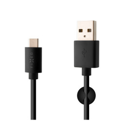 FIXED USB/USB-C kabelis, melns