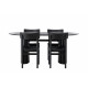 Pusdienu galds Isolde 180*75, Melns + 4 krēsli Montros, Black