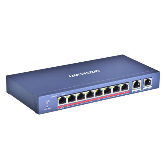 Hikvision Digital Technology DS-3E0310HP-E tīkla slēdzis Nepārvaldīts Fast Ethernet (10/100) Power over Ethernet (PoE) Blue