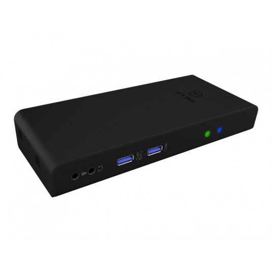 Icy Box IB-DK2251AC USB 3.2 Gen 1 piezīmjdatora dokstacija, DisplayLink, 2x HDMI līdz 2K@60 Hz Raidsonic
