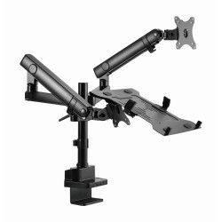Gembird MA-DA3-02 galda stiprinājuma regulējama monitora rokturis ar klēpjdatora korpusu (Full Motion), 17"-32", līdz 8 kg