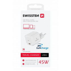 Swissten GaN ceļojumu lādētājs USB-C 45W