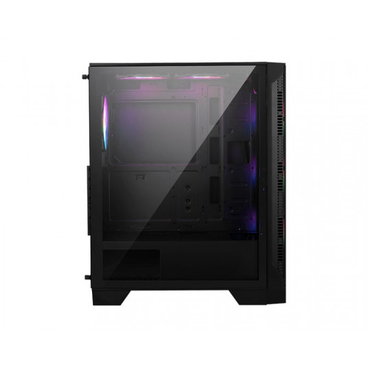 MSI MAG FORGE 120A AIRFLOW datora korpuss "Midi Tower" Melns, Caurspīdīgs