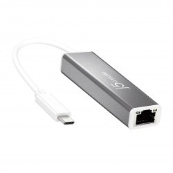 j5izveidojiet USB-C un Gigabit Ethernet adapteri; sudrabs JCE133G-N