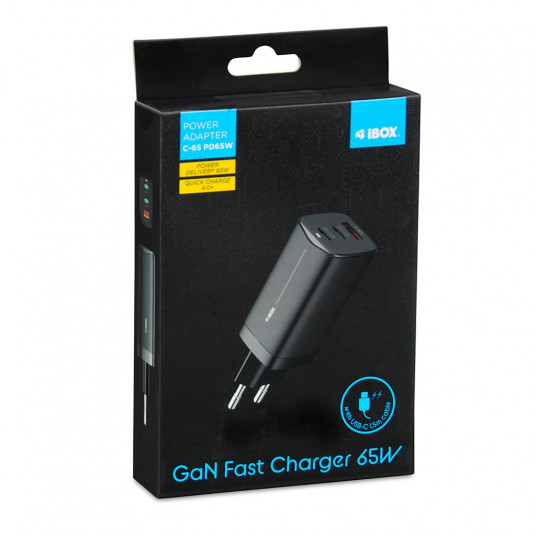 iBOX C-65 Black, GaN 65W universāls lādētājs