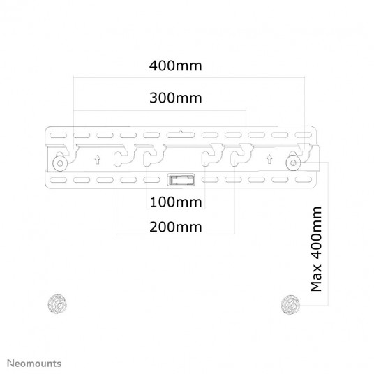 Neomounts LED-W040 televizora stiprinājums 132,1 cm (52") Melns