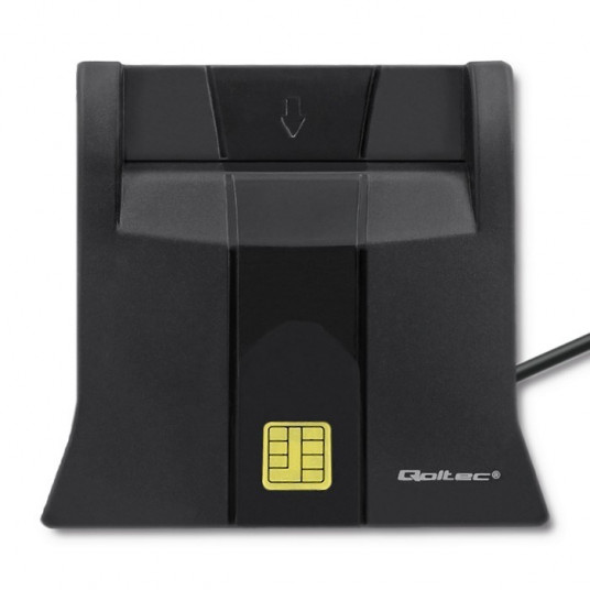 Qoltec 50643 Smart chip ID karšu lasītājs | USB 2.0 | Plug & Play