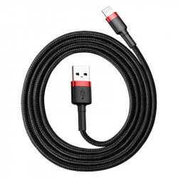 USB Lightning kabelis Baseus Cafule 1.5A 2 m (melns un sarkans)