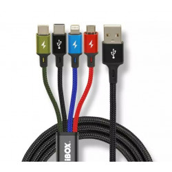 Universāls 4-in-1 uzlādes kabelis I-BOX USB IKUM4W1