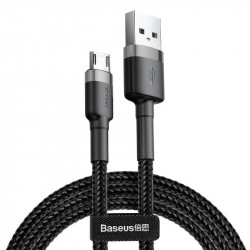 Baseus Cafule 2.4A 1 m Micro USB kabelis (pelēks/melns)