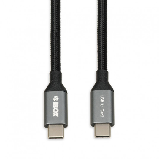 I-BOX USB C/USB C, 1 m USB kabelis 3.2 Gen 2 (3.1 Gen 2) Melns