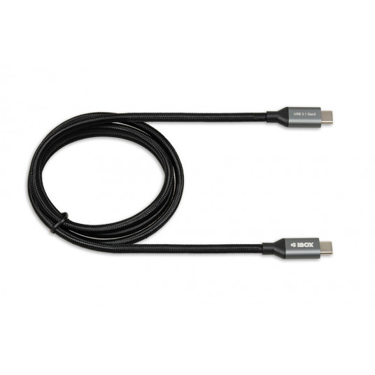 I-BOX USB C/USB C, 1 m USB kabelis 3.2 Gen 2 (3.1 Gen 2) Melns