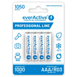 Uzlādējamās baterijas everActive Ni-MH R03 AAA 1050 mAh Professional Line