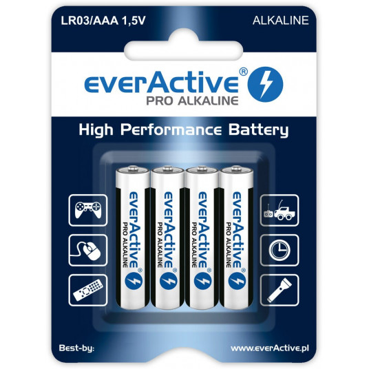 EverActive Pro sārma baterijas LR6 AA - blisterī 4 gab.