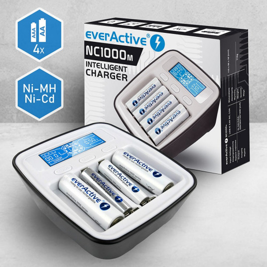 EverActive NC-1000M Ni-MH uzlādējams akumulatora lādētājs