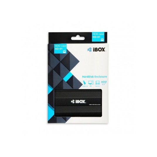 iBox HD-01 HDD korpuss, melns 2,5 collu