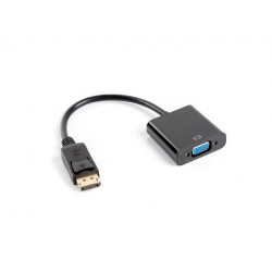 Lanberg AD-0002-BK video kabeļa adapteris 0,2 m VGA (D-Sub) DisplayPort melns