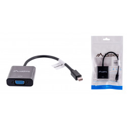 Lanberg AD-0006-BK video kabeļa adapteris 0,2 m VGA (D-Sub) Mini DisplayPort melns