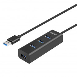 UNITEK Y-3089 interfeisa centrmezgls USB 3.2 Gen 1 (3.1 Gen 1) Type-A 5000 Mbit/s Black