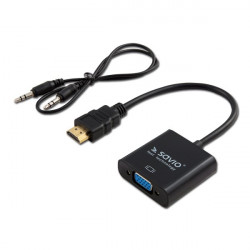 SAVIO adapteris HDMI (M) - VGA (F) ar skaņu CL-23/B Black