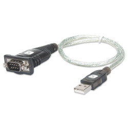 Techly IDATA USB-SER-2T seriālais kabelis, caurspīdīgs 0,45 m A tipa USB DB-9
