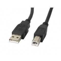 Lanberg CA-USBA-11CC-0030-BK USB kabelis 3 m USB 2.0 USB B Melns