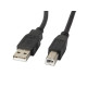 Lanberg CA-USBA-11CC-0018-BK USB kabelis 1,8 m USB 2.0 USB B Melns