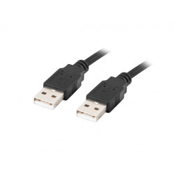 Lanberg CA-USBA-20CU-0018-BK USB kabelis 1.8m 2.0 USB A Melns