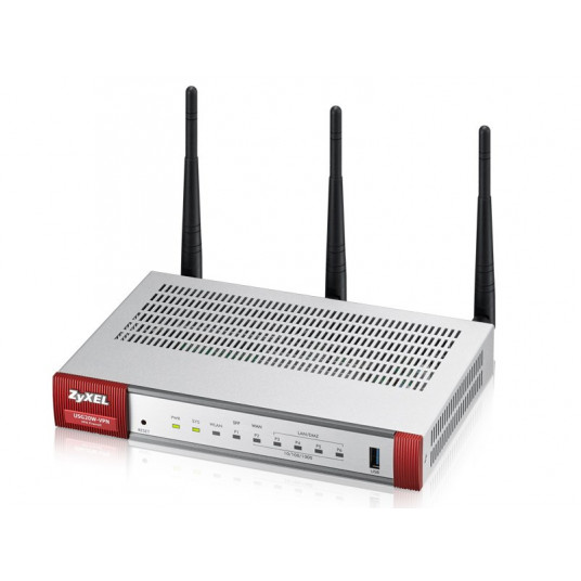 Zyxel USG20W-VPN-EU0101F bezvadu maršrutētājs Gigabit Ethernet divjoslu (2,4 GHz / 5 GHz) pelēks, sarkans