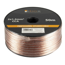 Libox skaļruņa kabelis 2x1,50 mm LB0008-50 audio kabelis 50 m Caurspīdīgs