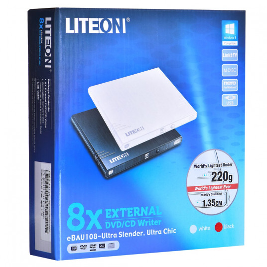 Lite-On eBAU108 optiskais diskdzinis melns DVD Super Multi DL