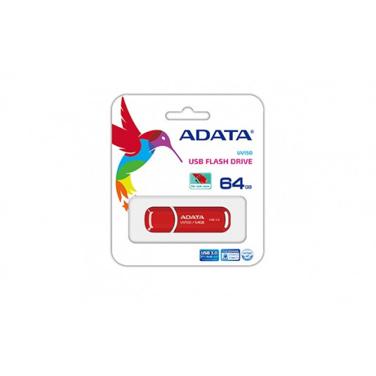 ADATA 64GB DashDrive UV150 USB zibatmiņas disks USB A tips 3.2 Gen 1 (3.1 Gen 1) Sarkans