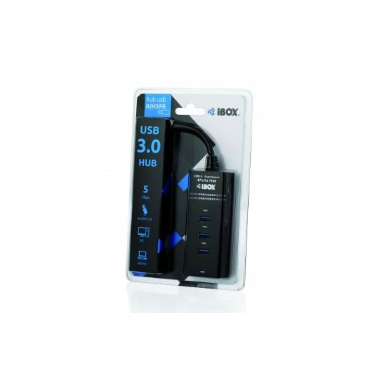 iBox IUH3FB interfeisa centrmezgls 5000 Mbit/s Melns